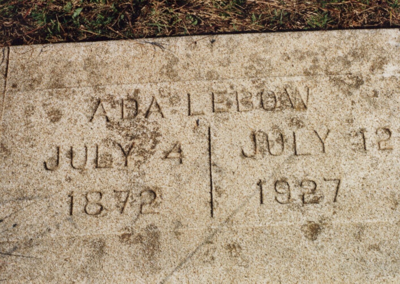 Engraved stone marker showing names and dates