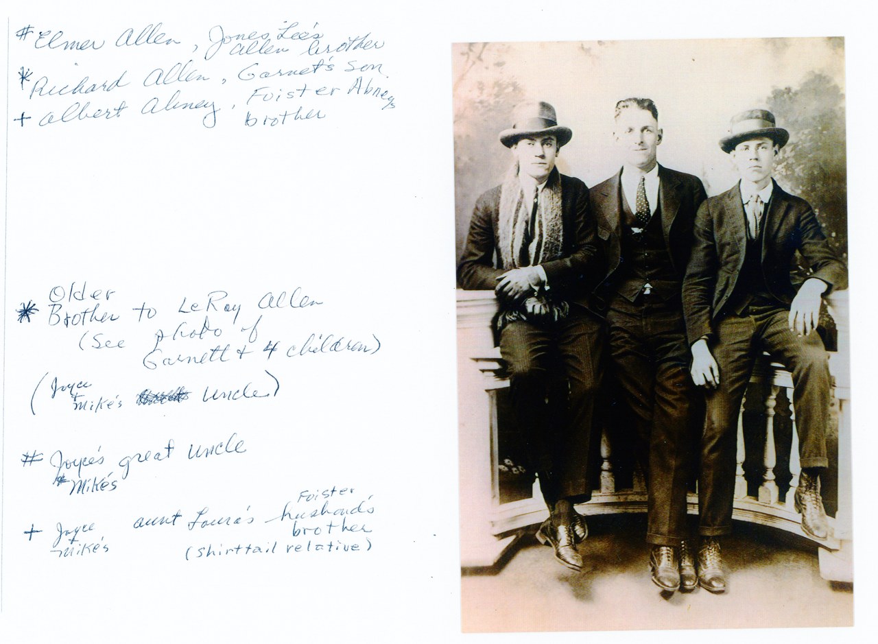 Three men in suits and bowler hats, formal studio portrait
